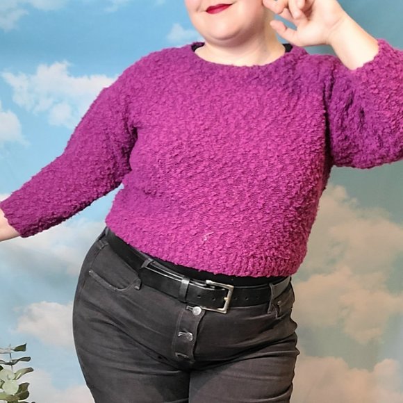 Vtg 80's L/XL Boucle Sweater - Picture 1 of 2